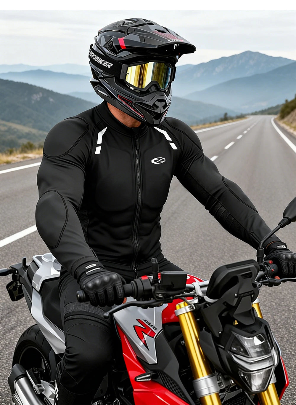 Men's Motorcycle Jacket Breathable Motorbike Riding Jackets Built-in Protective Gear Four Seasons Motocross Clothing Anti-fall