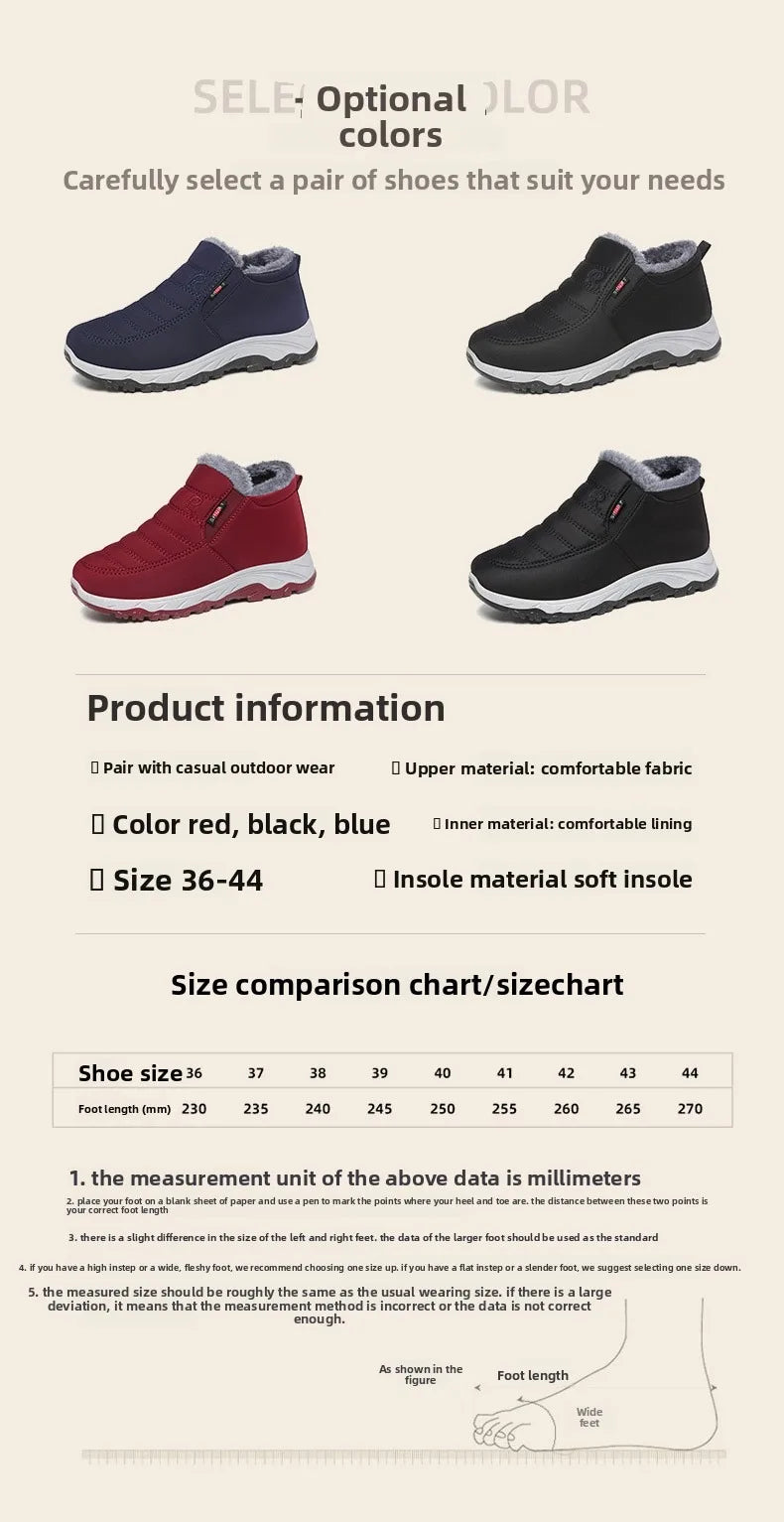 Waterproof Winter Boots for Men's  2025 New Plush Snow Boots Men's Ankle Boots Warm Black Couple Cotton Couples Platform Shoes