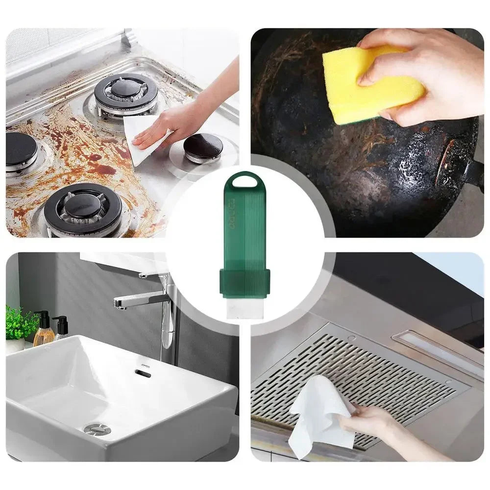 3 Piece Green Kitchen Cleaning Eraser Tool, Capable of Removing Stubborn Stains, Suitable for Kitchens, Bathrooms, Cars, Shoes