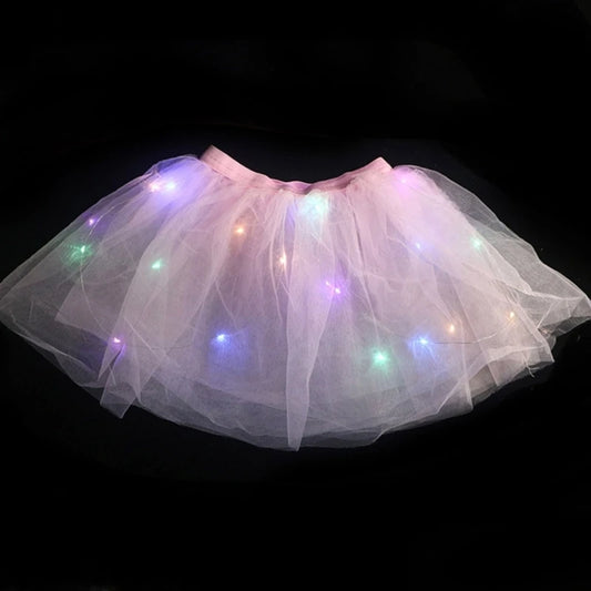 Toddler Girls Skirt with LED Princess Fairy Tulle Dress Glowing Dance Dress