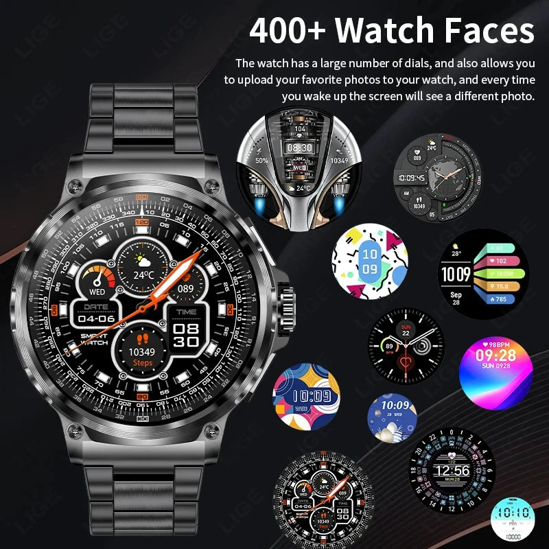 2024 New 1.85 " HD Bluetooth Call Smart Watch Men Sports Fitness Watches Heart Monitor 710mAh Smartwatch Men For XIAOMI Android