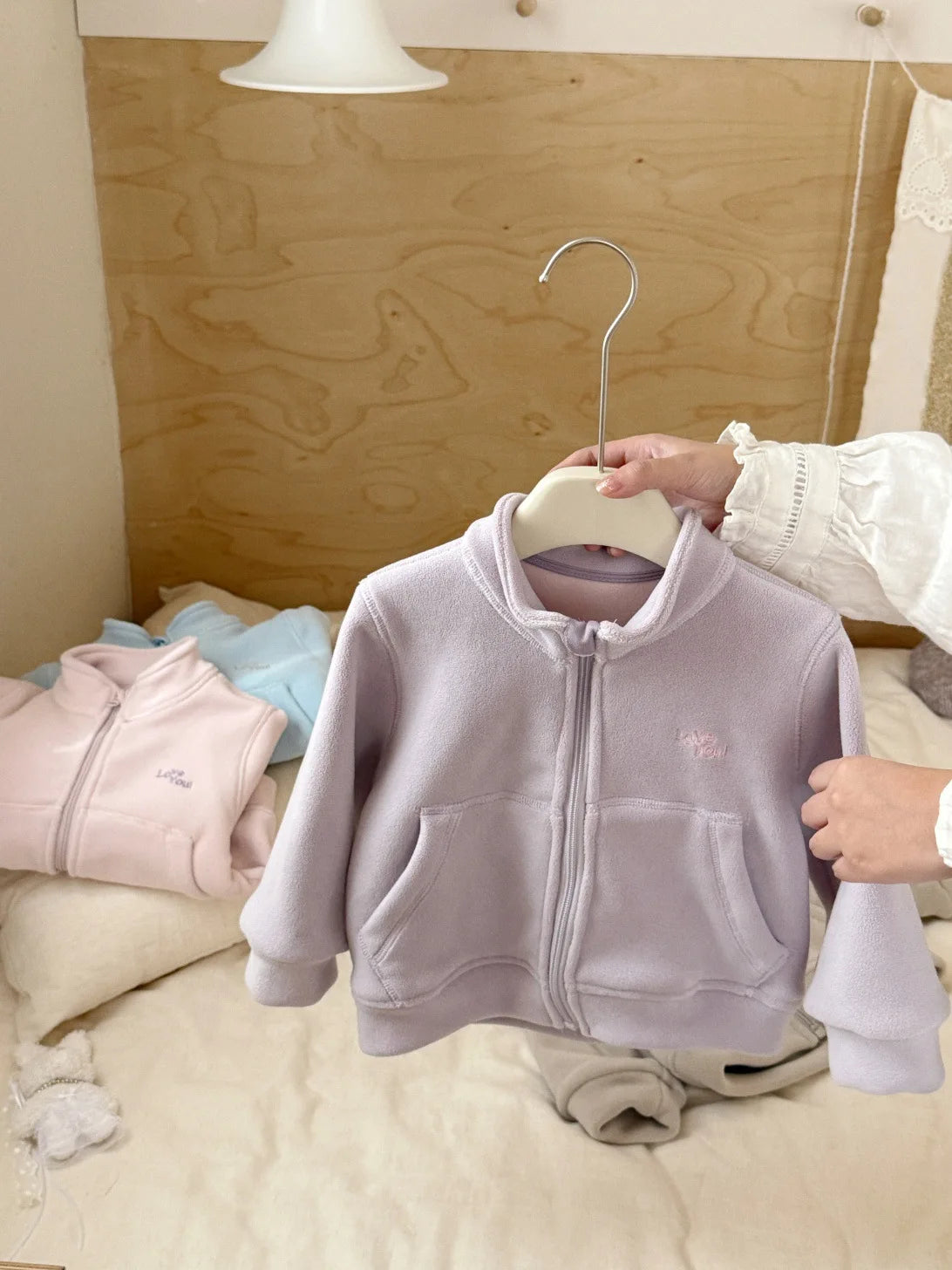 2025 Winter New Children Fleece Coat For Boys Girls Long Sleeve Warm Jacket Baby Letter Embroidery Windproof Tops Kids Clothes
