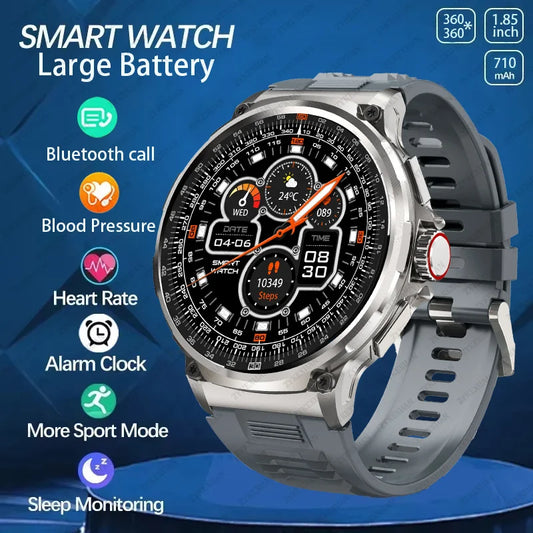 2024 New 1.85 Inch HD Bluetooth Call Smart Watch Men Sports Fitness Tracker Heart Monitor 710mAh Smartwatch For XIAOMI Android