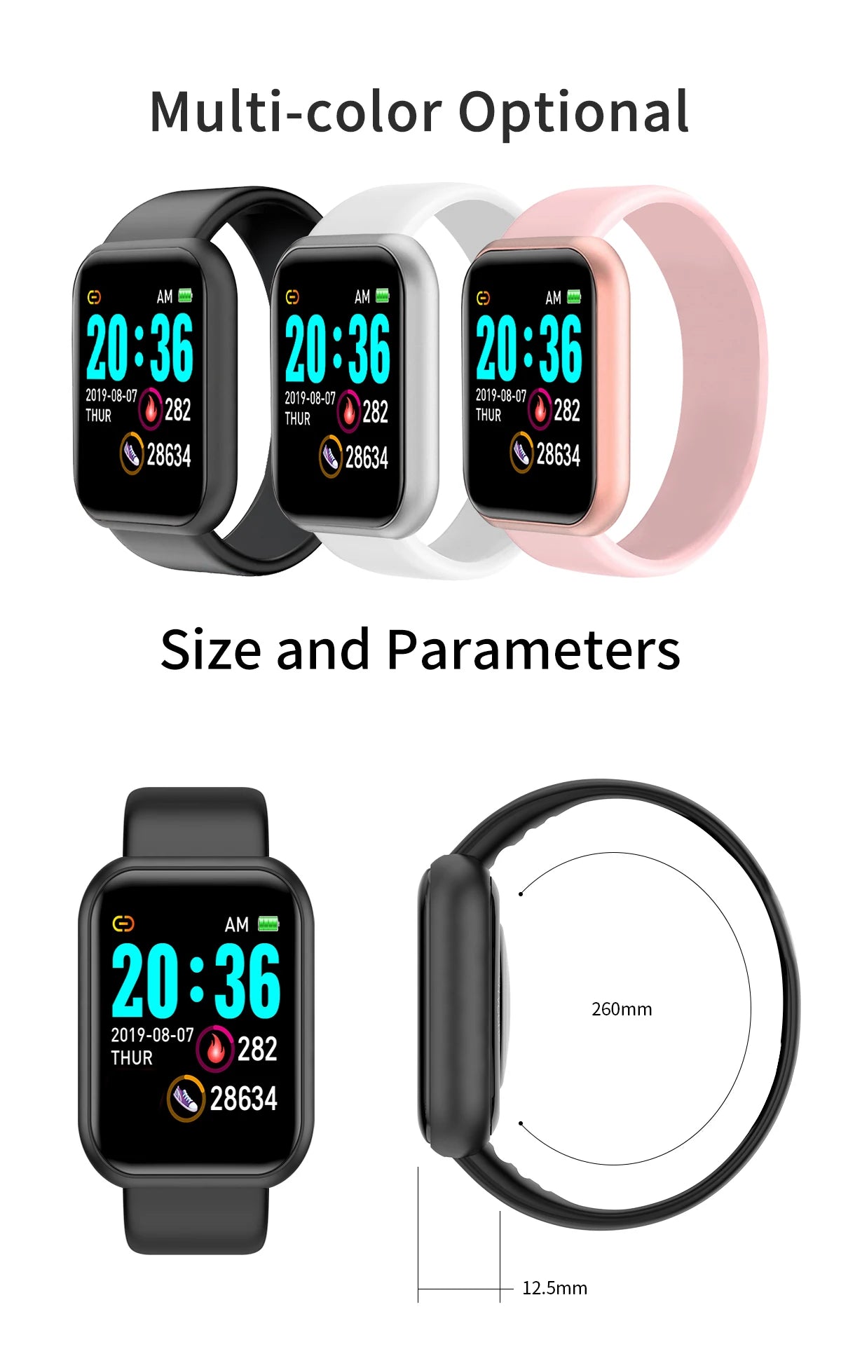 Smart Bracelet Smart Watches Men Women Gifts Sports Blue Tooth Band Heart Rate Blood Pressure Fitness Tracker For Android IOS