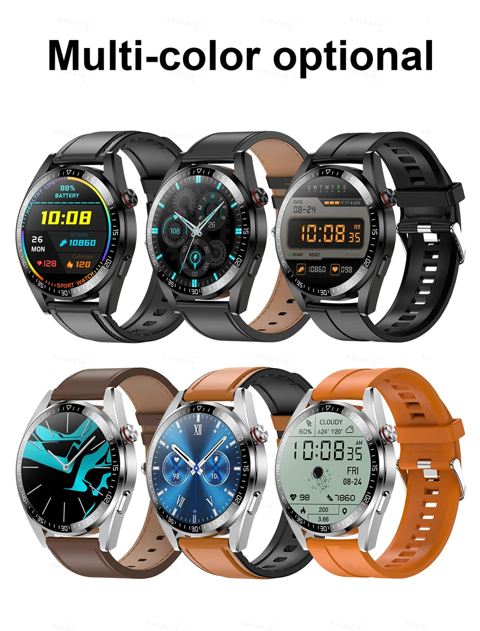 New Smart Watch Mens 4G Memory Local Music Player 454*454 AMOLED Screen Bluetooth Call Sports Man Smartwatch For Man Android iOS