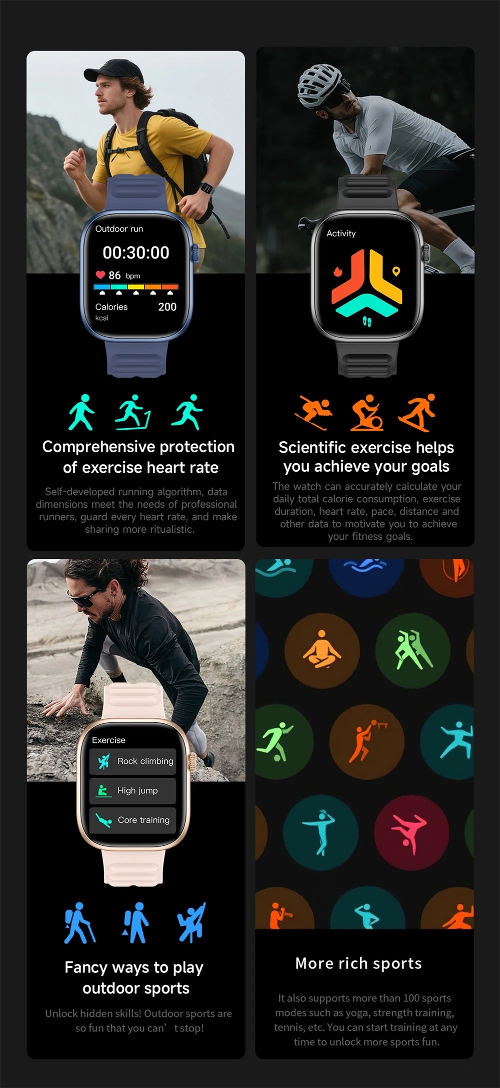Smartwatch For Men Women Sports Call Smart Watch Fitness Tracker Heart Rate Monitor Custom Dial Watches Heart Rate Waterproof