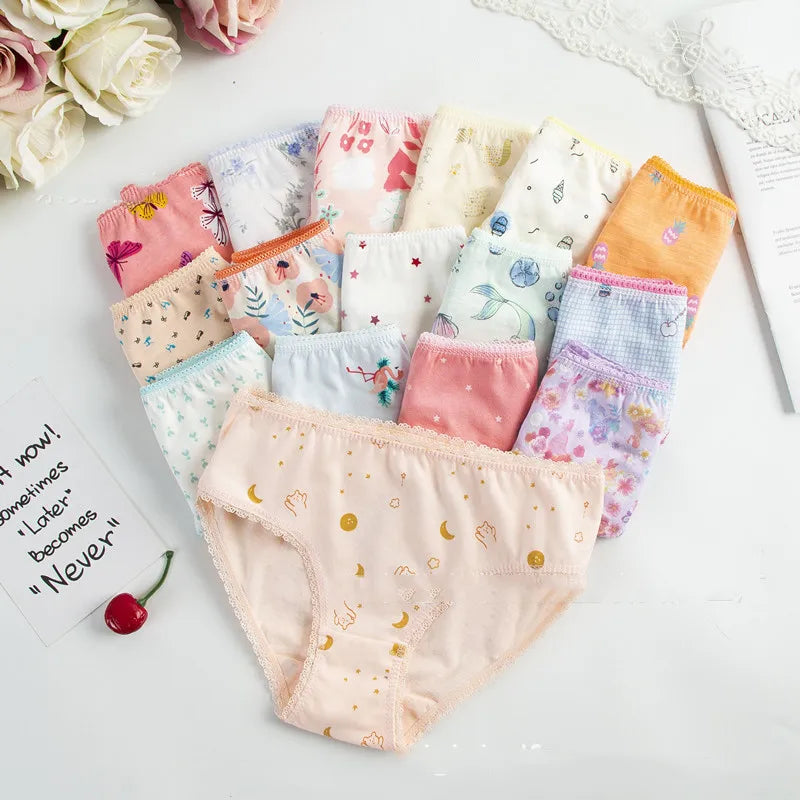 Character mix Infantil Girls Panties 12pc/bag Baby 100%Cotton Children Underwear Kids Girl Briefs 0-12year pants students