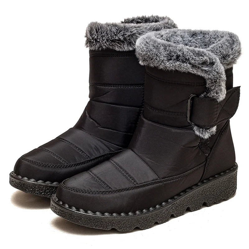 Women's Boots Fashion Winter Boots With Super Warm Fur Botas Mujer 2025 Winter Shoes Woman Snow Boots Elegant Woman Heeled Shoes