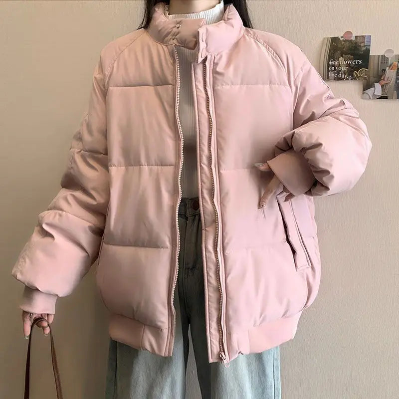 Down Cotton Jacket for Girls Winter Clothes 2025 New Loose Thickened Cotton Jacket Warm Cotton Jacket