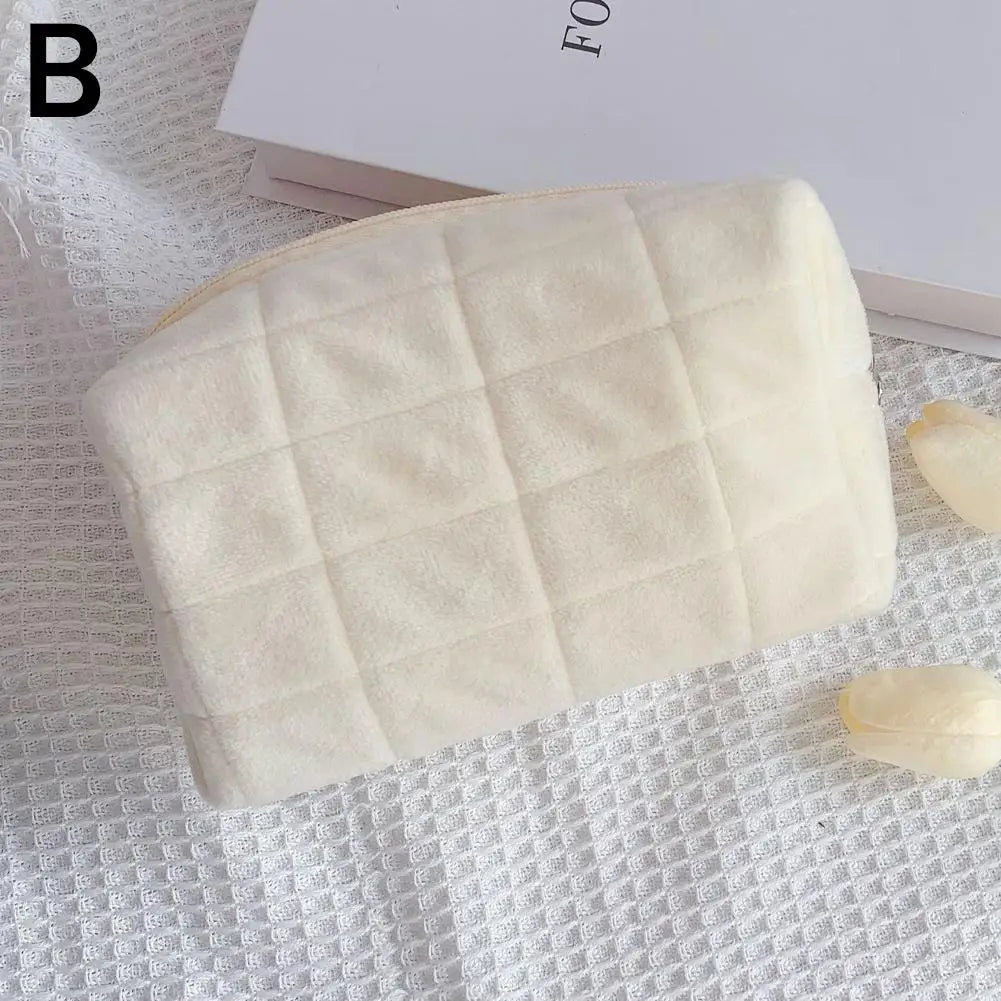 Makeup Bag Pillow Storage High-End Sense Portable Travel Cosmetic Bags Solid Color Zipper Toiletry Bag Washing Pouch Storage Bag