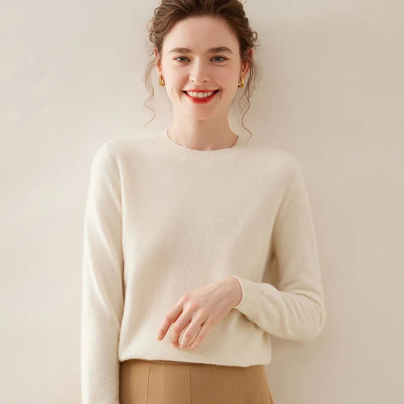 WinvyNee Cashmere Women Sweater Long Sleeve O neck Merino Wool Jumper Solid Knitwear Casual Pullover Tops Jumper Autumn A1054001