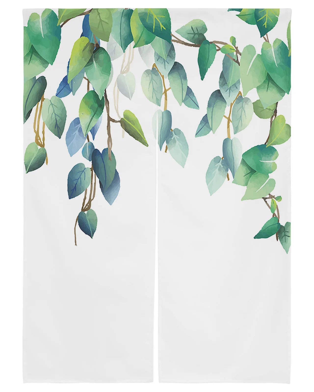 Plant Green Rattan Leaves Door Curtains Japanese Style Partition Split Curtain for Kitchen Bedroom Decorative Doorway Curtains