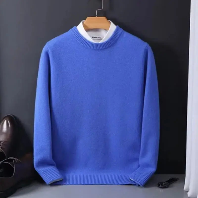 2025 Cashmere Sweater O-neck Pullovers Men's Loose Oversized M-3XL Knitted Bottom Shirt Autumn Winter New Korean Casual Men Top