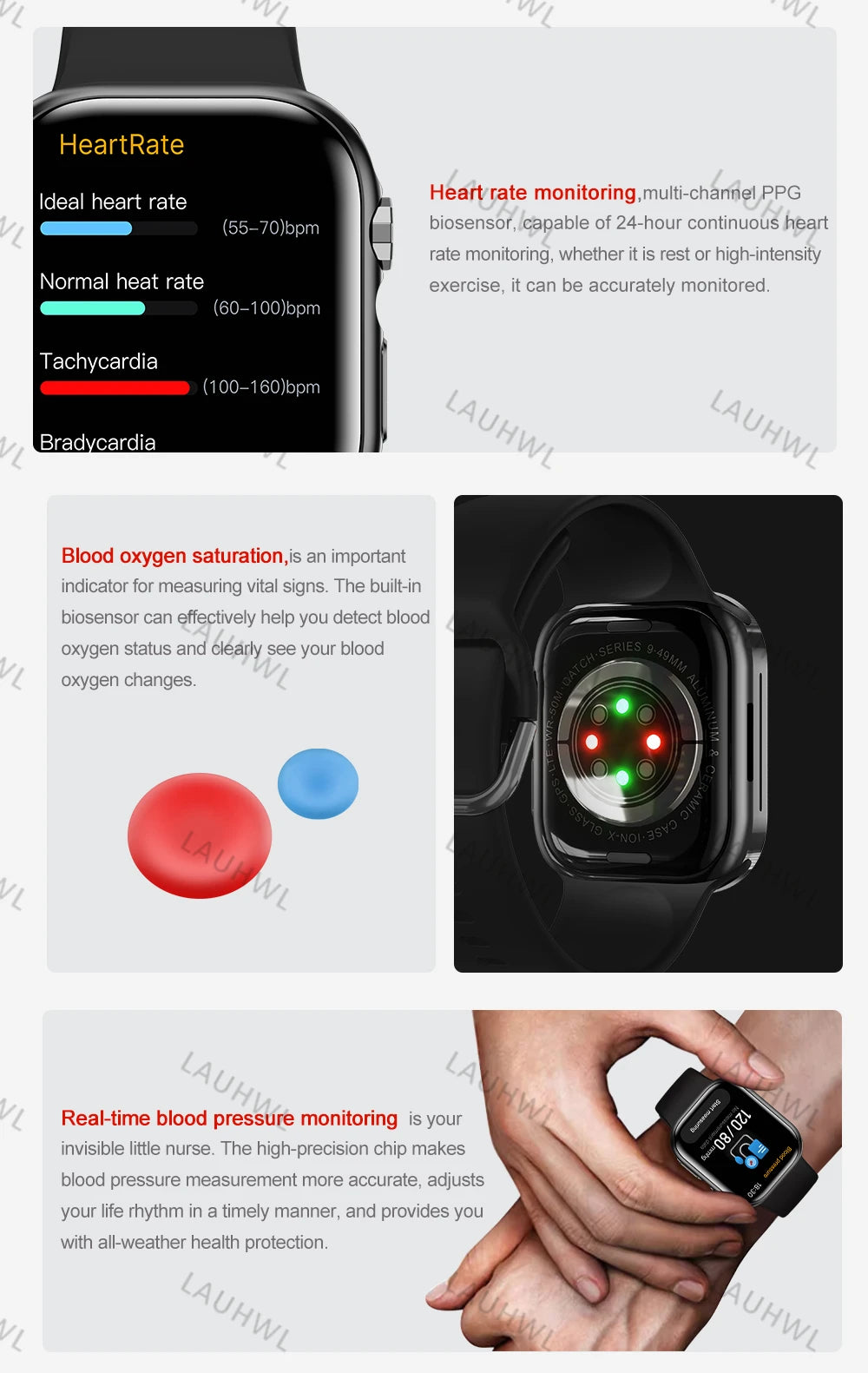 Bluetooth call smartwatch series 9 men and women exercise heart rate blood pressure NFC  For Android smartwatches smartwatch 9