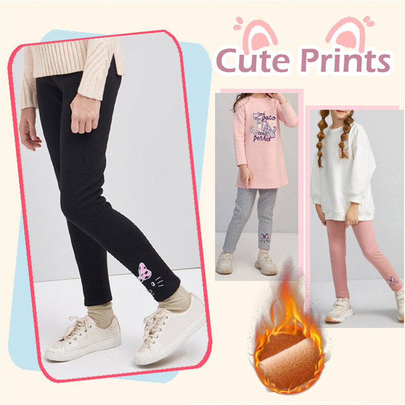 2-8Years Girls Leggings Autumn Winter Thick Warm Velvet Kids Leggings for Girls Children Bottom Part Pants Tights