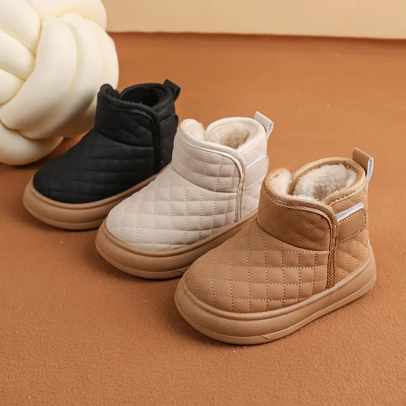 Winter Plush Boots For Children Soft Warm Velvet Snow Boots For Kids Anti-slippery Waterproof Boy's Girl's Winter Boots