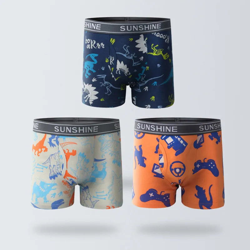 new high quality boys boxer shorts panties kids 100%cotton children underwear 2-9year 3pcs/lot students pants