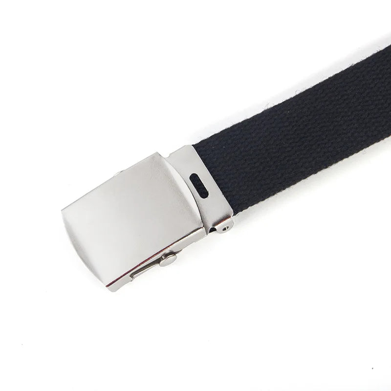 Cinturones de lona de alta calidad para hombre y mujer, 2,5 cm, diseño de lujo, cinturón vaquero para adiestramiento al aire libre, 80-120cm
