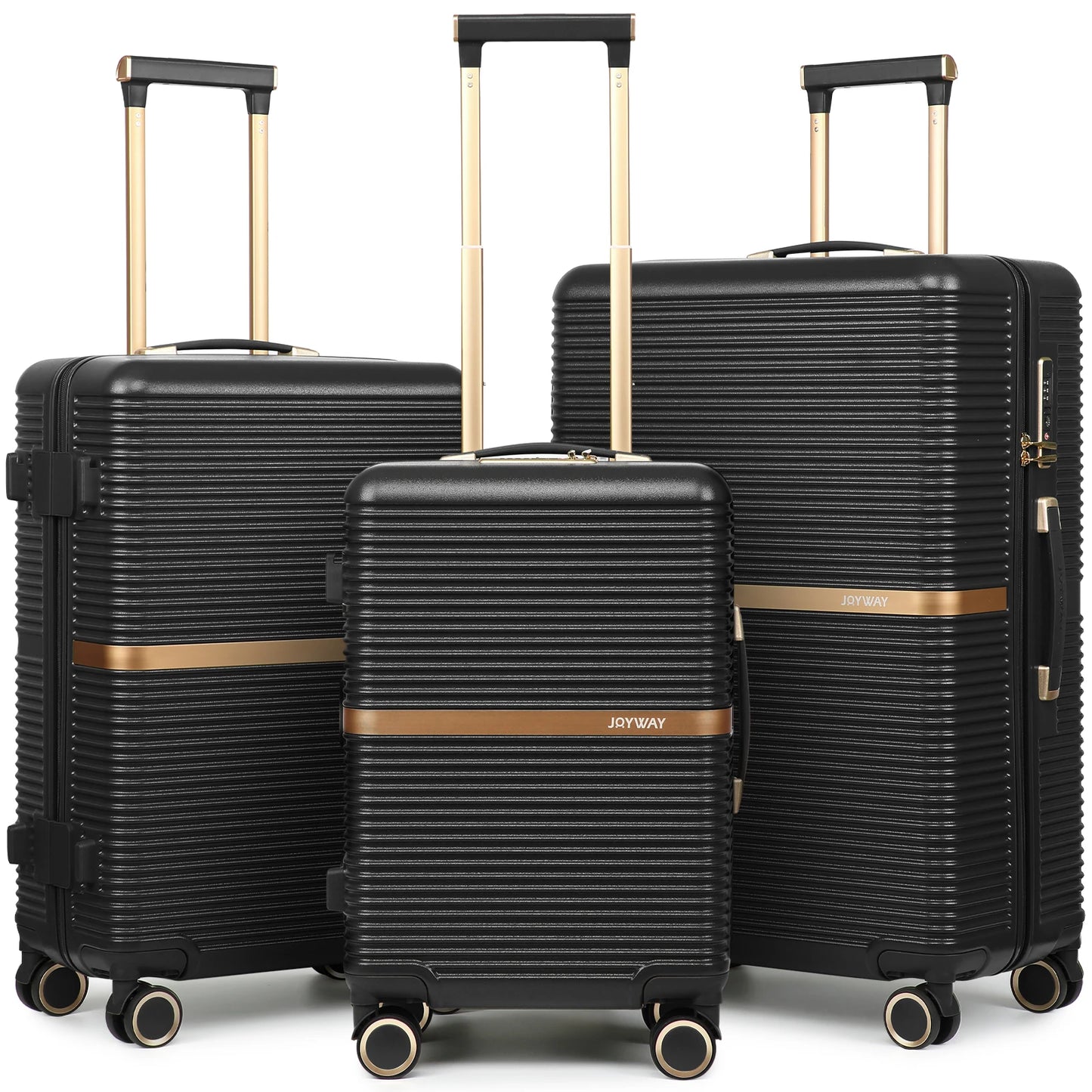 Joyway 3-Piece Luggage Set, Lightweight Suitcase with Cup Holder, TSA Lock and Spinner Wheels