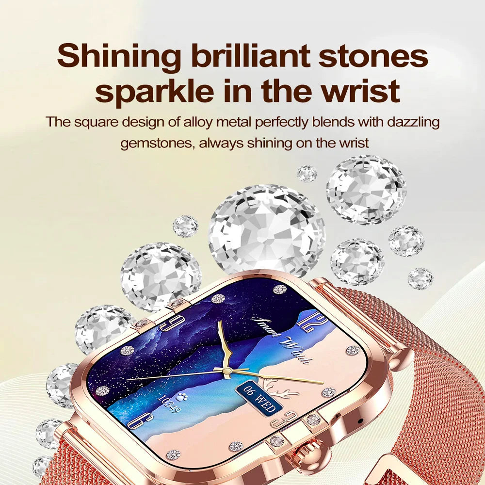 2026 best-selling women's smart watch, 1.75in, AMOLED HD screen, voice control, NFC, breathing exercises, women's health, SOS