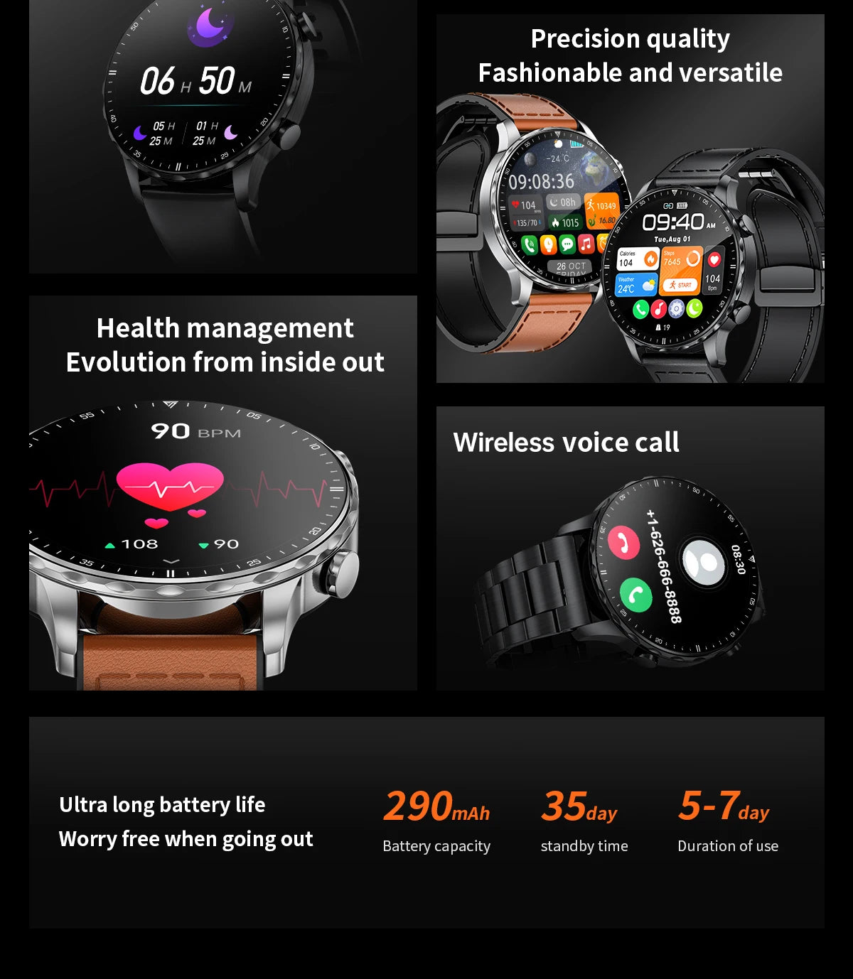 LIGE New Smart Watch 1.53'' 360*360 Full Touch Screen Outdoor Waterproof Bluetooth Call Watches Sports Fitness Man smart watches