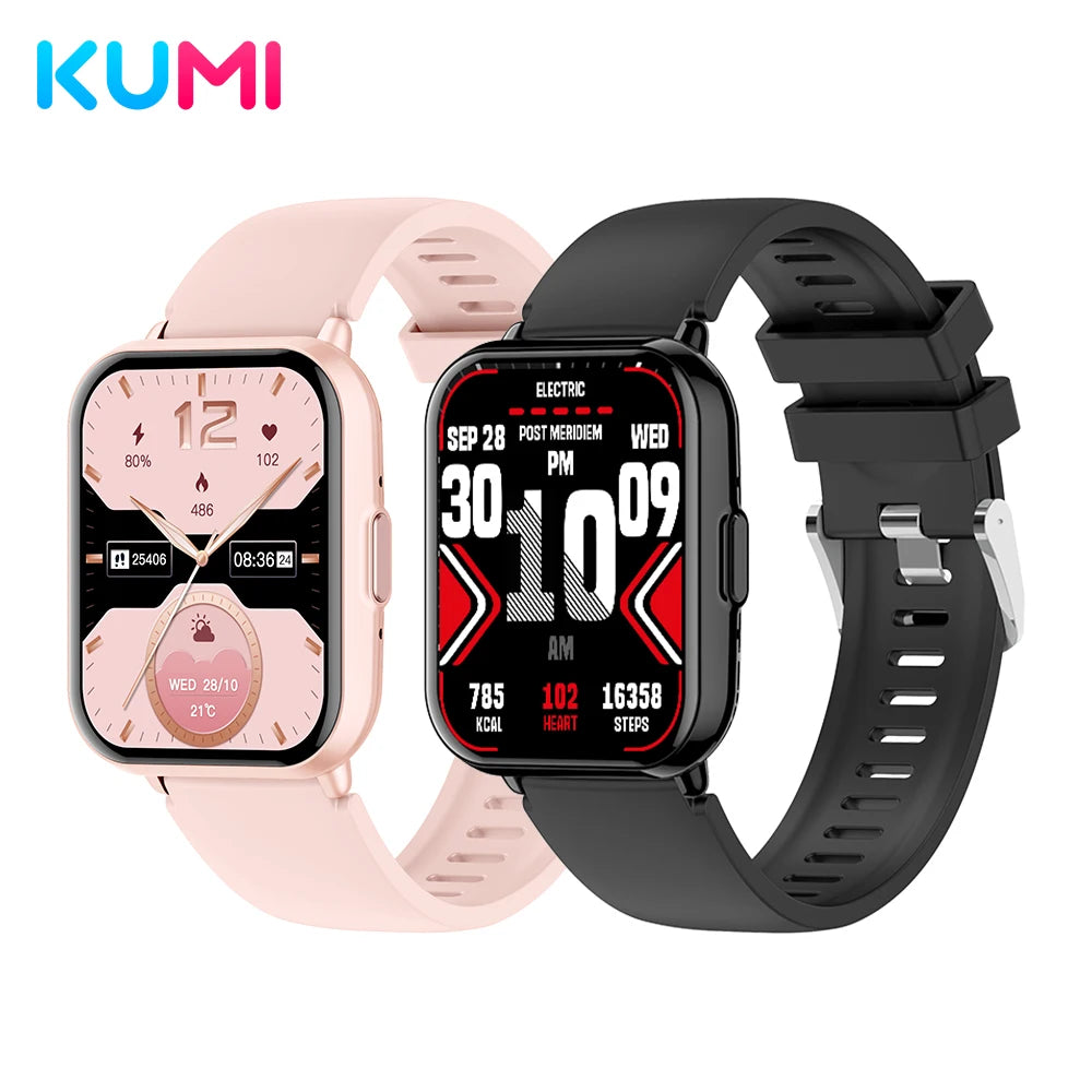 KUMI M2 Smart Watch 1.83" HD Screen ChatGPT 100+ AI Watch Faces 2ATM Bluetooth Calling 100+ Sports Modes Health Monitoring