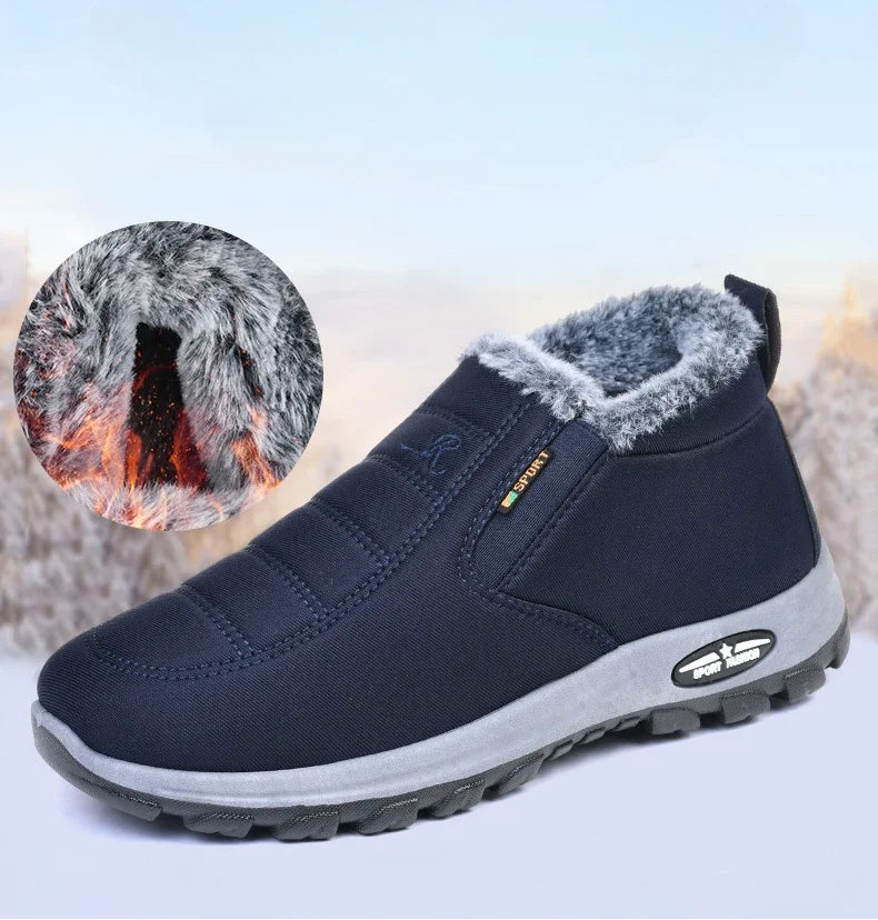 New Winter Snow Boots Outdoor suede anti slip shoes Men Casual Warm Fur Boots Comfortable elderly cotton shoes Zapatos Hombre