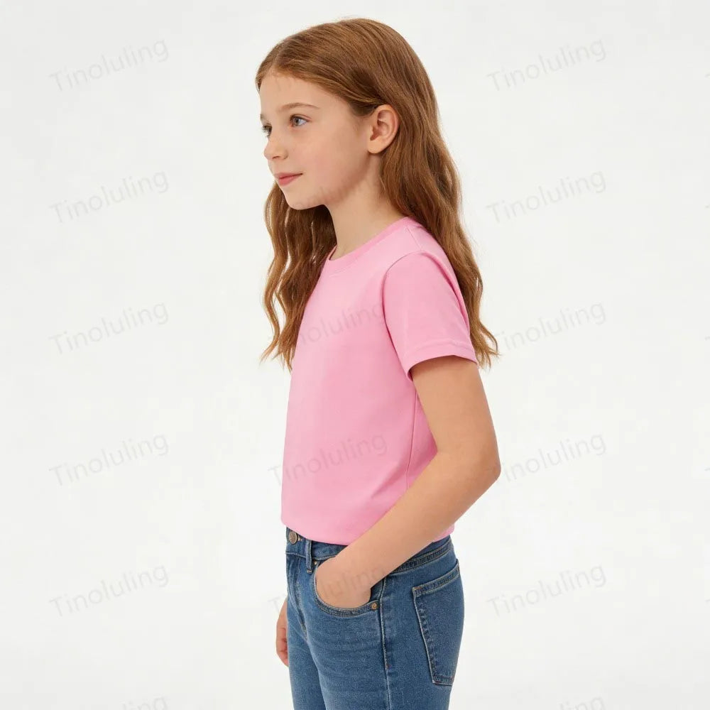 1 to 14 Years Boys Tshirt Plain Cotton Teenage Girls T Shirts Basic White Black Tees Korea Short Sleeve Summer Children Clothing