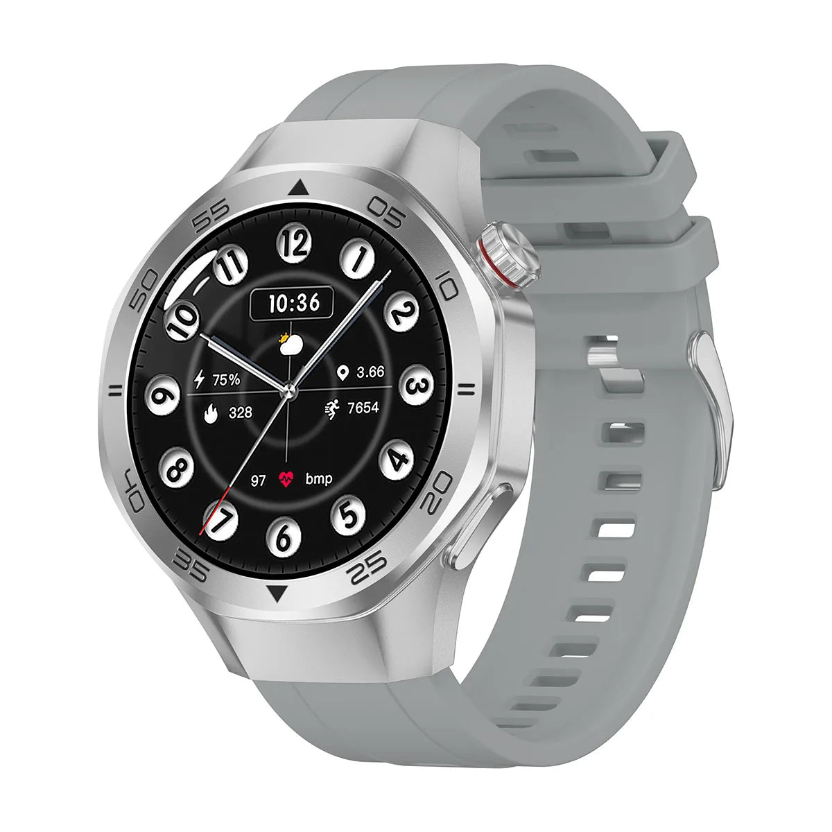 Men's Smart Watch 1.53" AMOLED Display Sapphire Glass GPS Bluetooth Call 3ATM Waterproof Health Monitor 520mAh Smartwatch