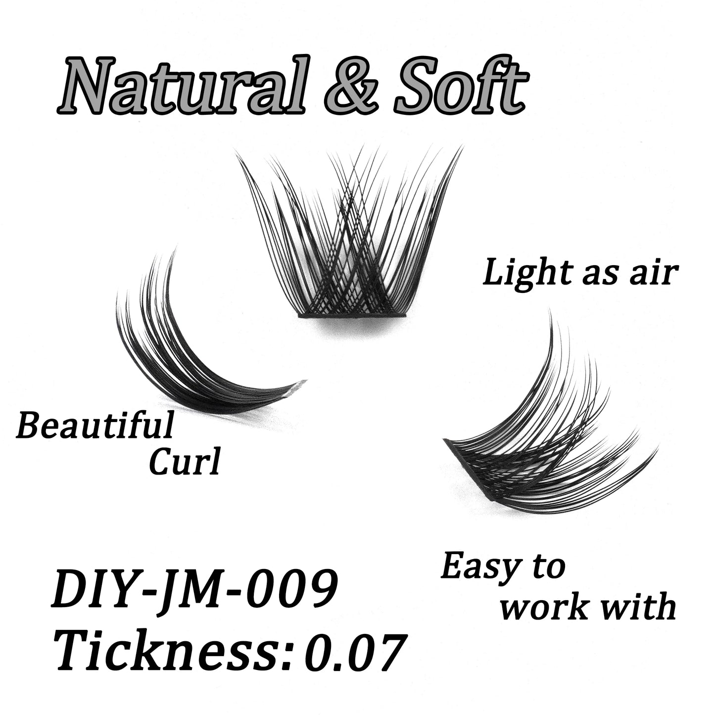 Eyelash Bundle Set DIY Eyelash 8-15mm Extended Makeup Personal Eyelash Adhesive+Sealing Layer Adhesive+Eyelash Tweezers