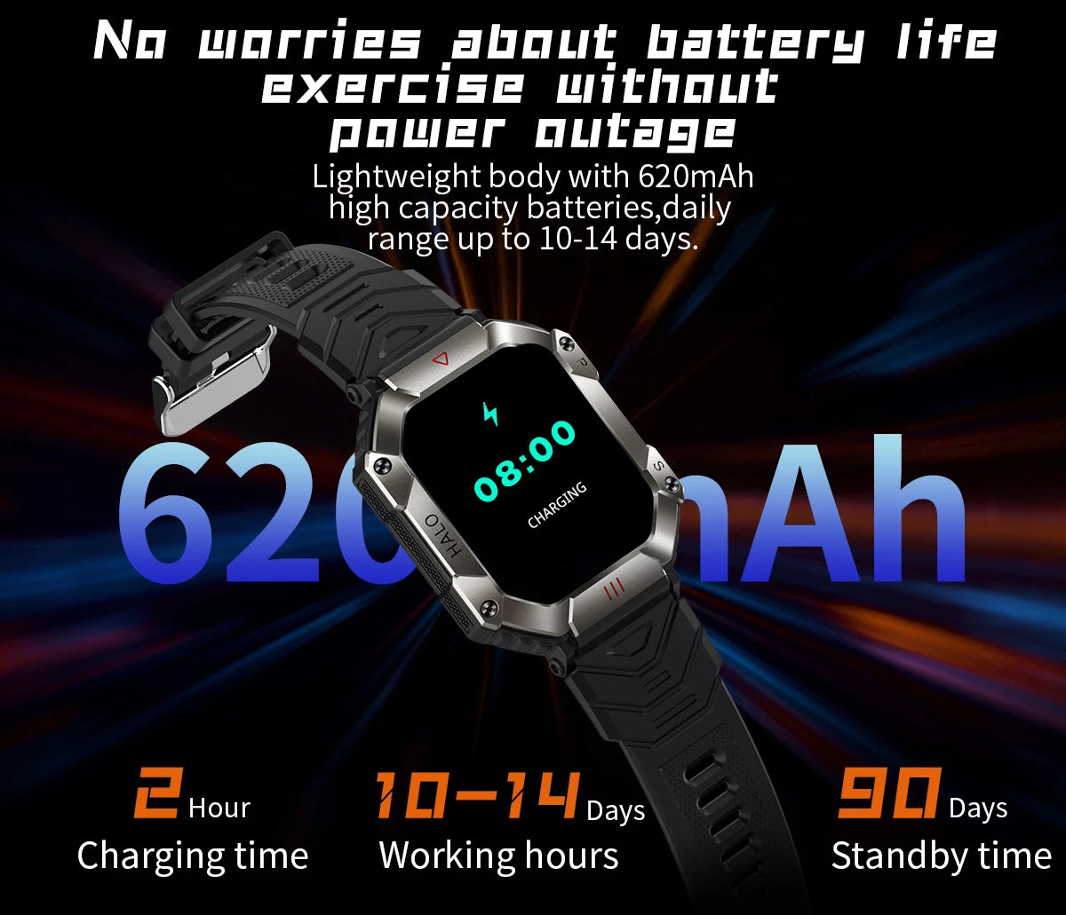 Men Smart Watch For Android IOS Fitness Watches Ip68 Waterproof Military Healthy Monitor AI Voice Bluetooth Call Smartwatch 2023