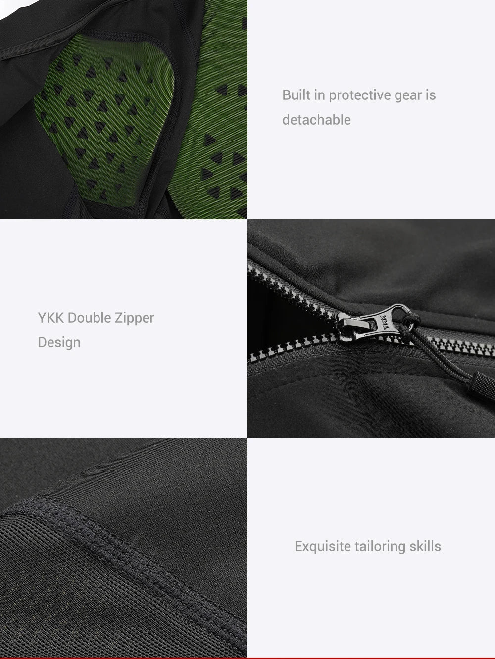 Men's Motorcycle Jacket Breathable Motorbike Riding Jackets Built-in Protective Gear Four Seasons Motocross Clothing Anti-fall