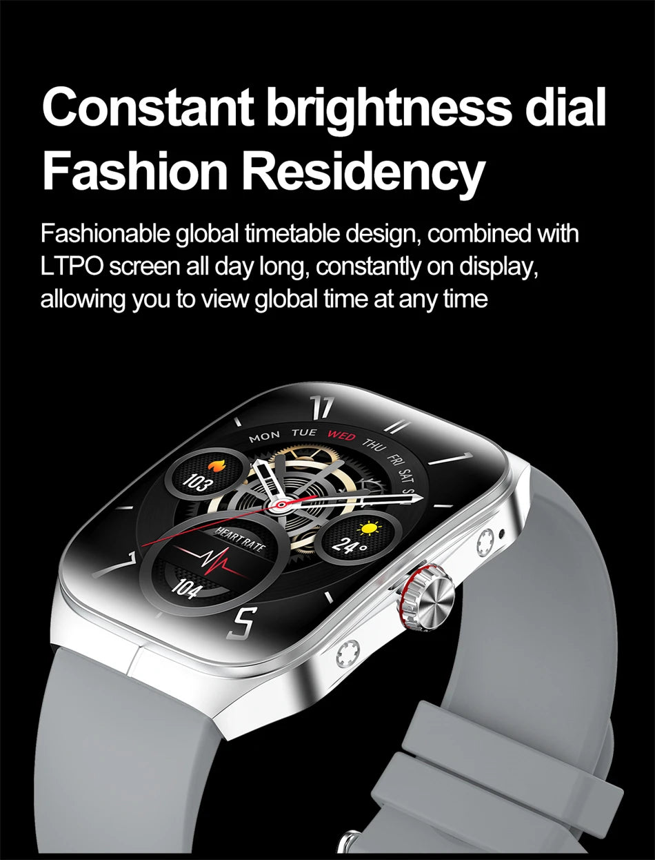 Smart Watch 1.95''AMOLED Curved Display BT Call NFCHeart Rate Monitor Multi-Sport Modes Fitness Tracker Smartwatch for Men Women
