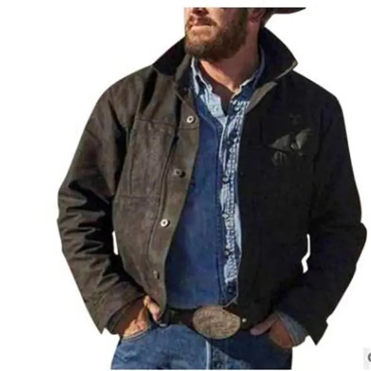 Black Cotton Jacket Men's Jean Jacket 5XL Cotton Denim Autumn Winter Jacket Male Jean Coats Men Cowboy Jackets