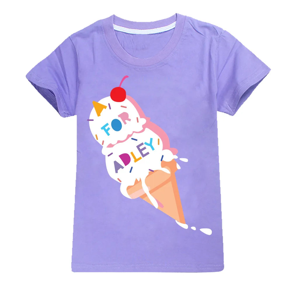 Toddler Girl Clothes Cotton Boys Graphic Top Kids Summer A for Adley T-Shirt Teenages Kawaii Clothing Baby Child Tees