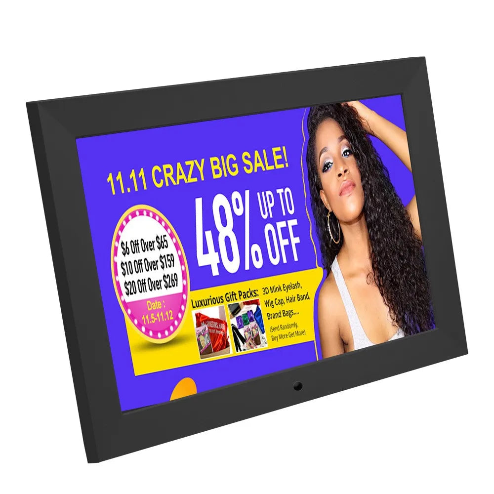 10"Digital Picture Photo Frame IPS Full-View Screen Photo Album  Clock Calendar Video Player with Remote Control For Family Gift
