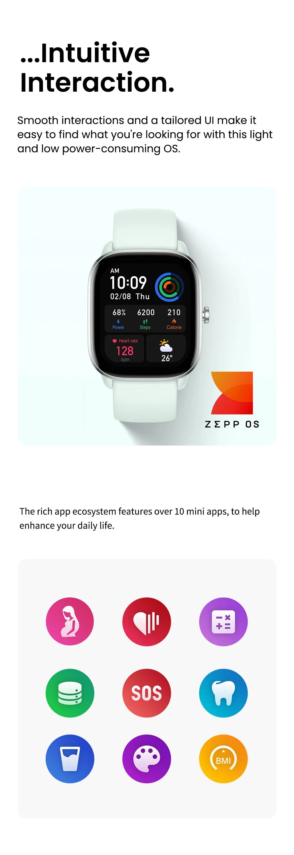 New Amazfit GTS 4 Mini Smartwatch  24H Heart Rate 120 Sports Modes Smart Watch Zepp App With Alexa Built-in For Android For iOS