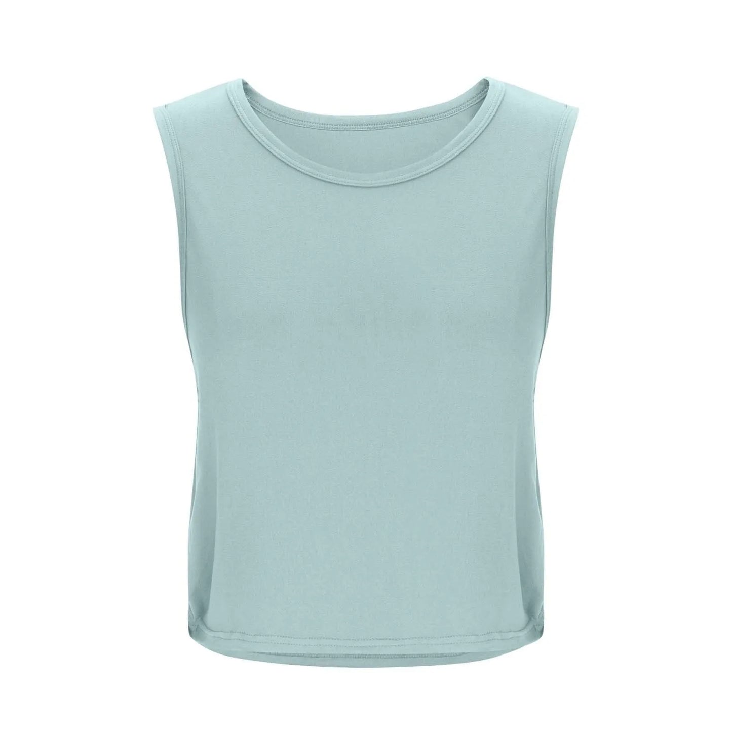 Women Sleeveless Yoga Tops Athletic Vest Breathable Blouse Cover Up Gym Workout Cool T-Shirt Running Short Tank Crop Top