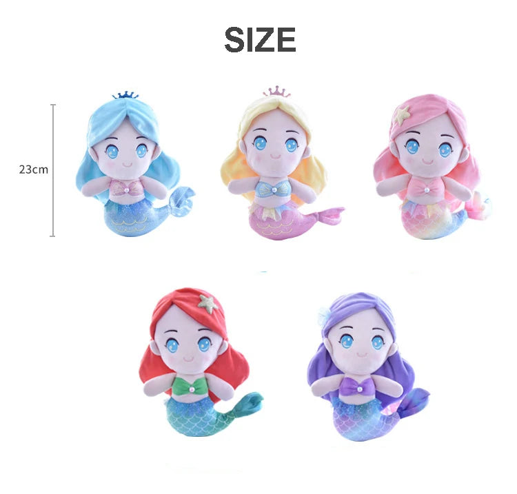 Mermaid Princess Shoulder Bags Little Girls Cute Coin Purses Children Mermaid Plush Toy Crossbody Bag