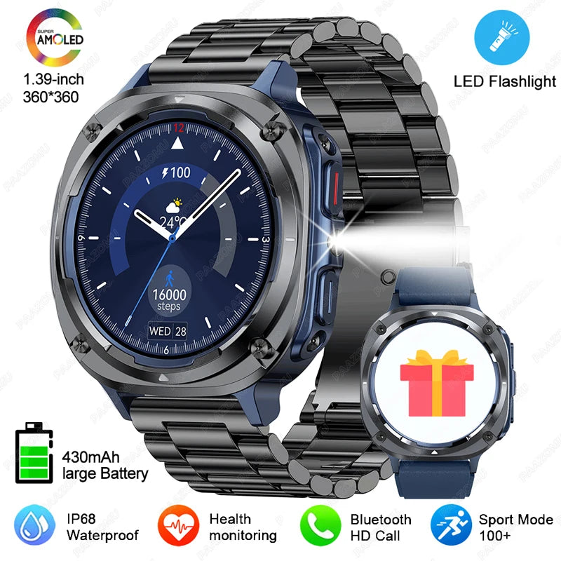 NEW Watch 7 Ultra Smart Watches IP68 Waterproof Bluetooth Call Heart Rate LED Flashlight Outdoor Smartwatch for Android iOS