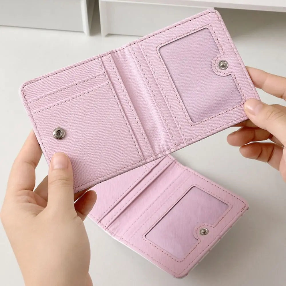 Cute Short Wallet Cartoon Coin Purse Girls PU Leather Money Bag Mini Portable Storage Bag Kawaii Card Holder