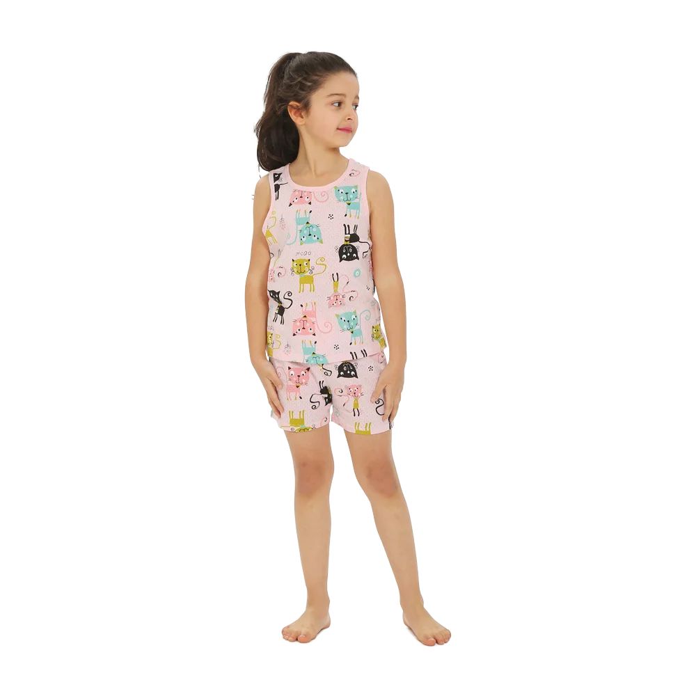 Children Pajamas for Girls Boys 1 to 2 3 4 5 6 7 8 9 Years Cotton Green Pink Toddler Girl Pijama Short Set Teen Boy Pyjama Suit