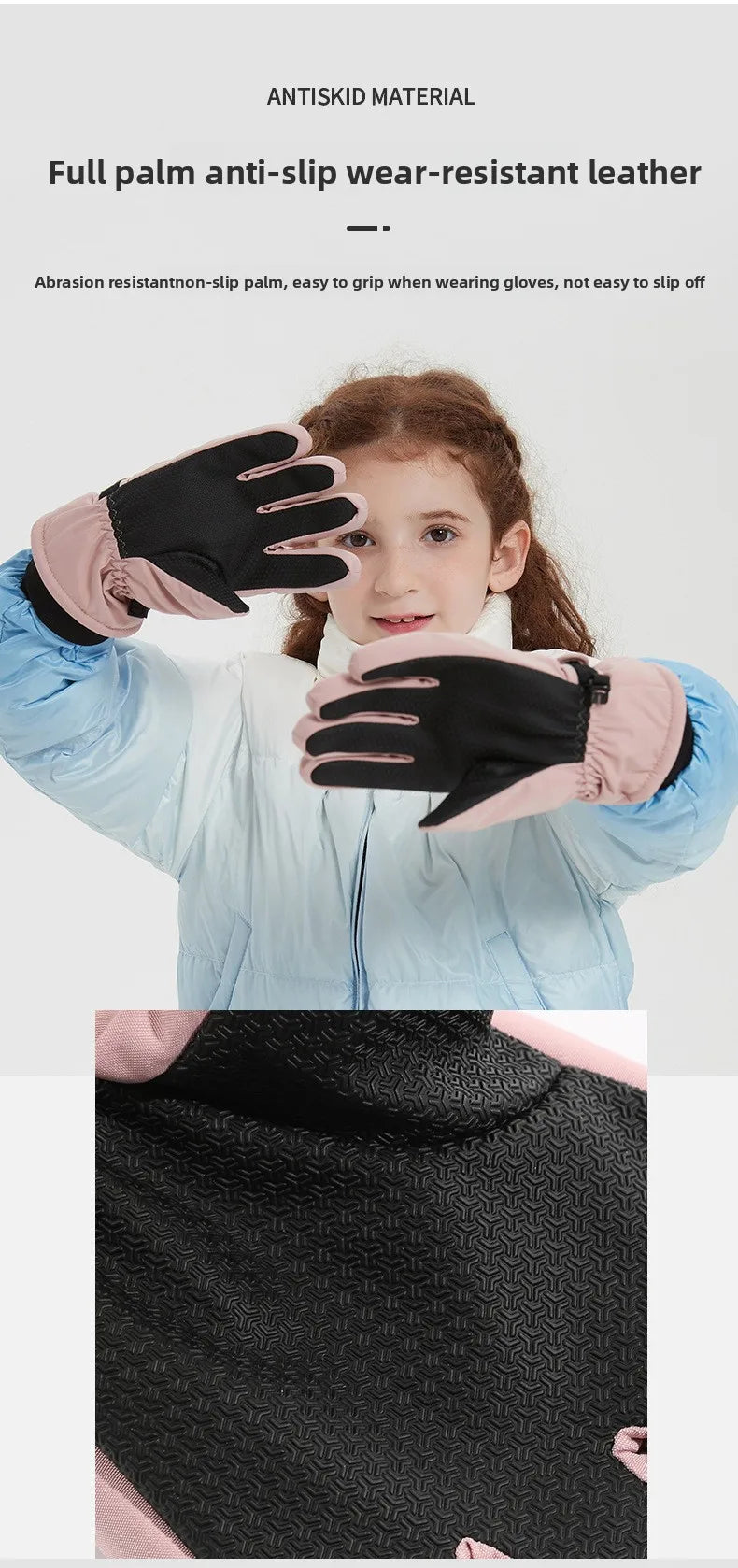 Kids Winter Ski Gloves Waterproof Thermal Snow Gloves for Boys Girls Outdoor Cold Weather Mittens for Cycling Riding and Sports