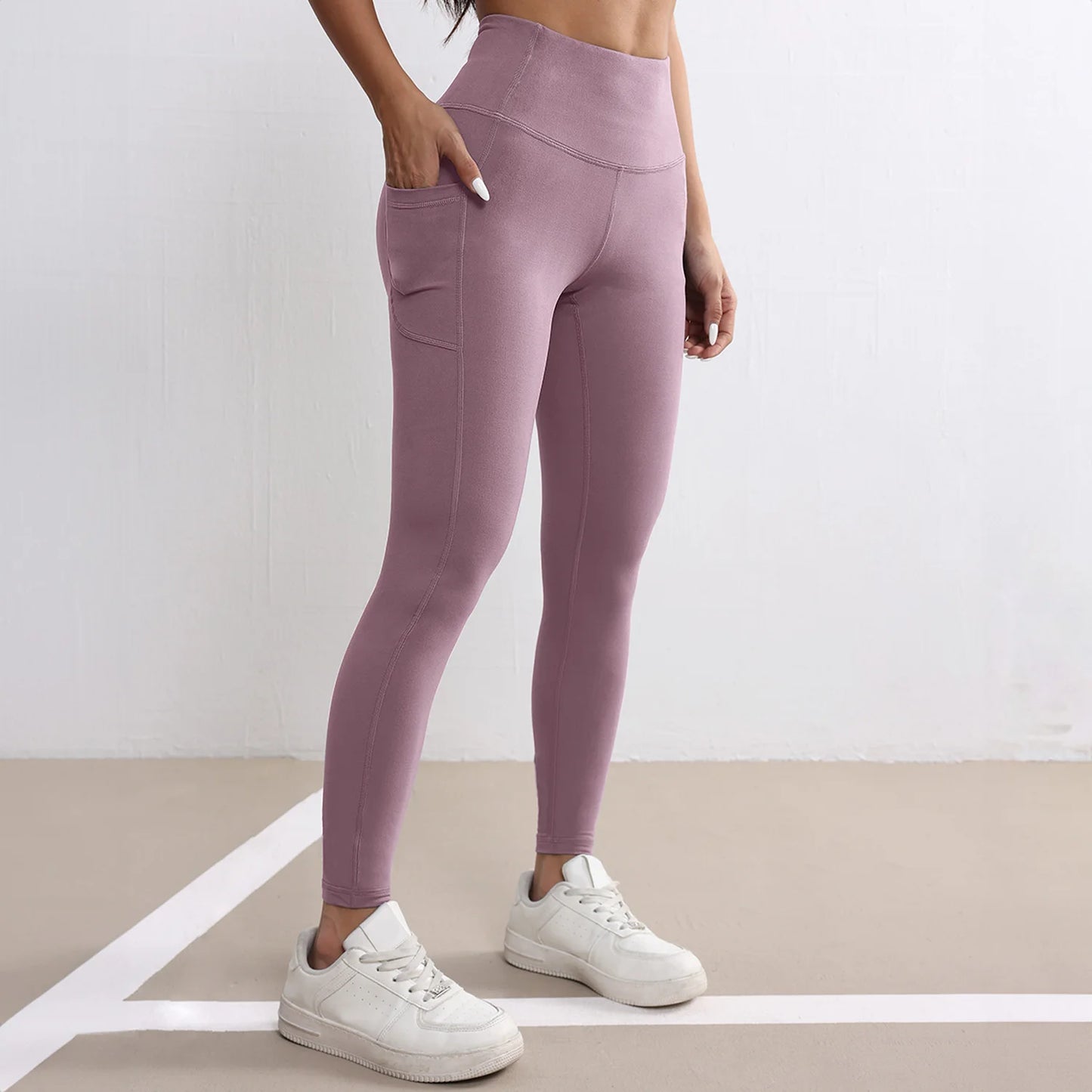 Women Fitness Lenggings With Side pockets Female Full Length Leggings Running Pants Comfortable High Waist Yoga Pants
