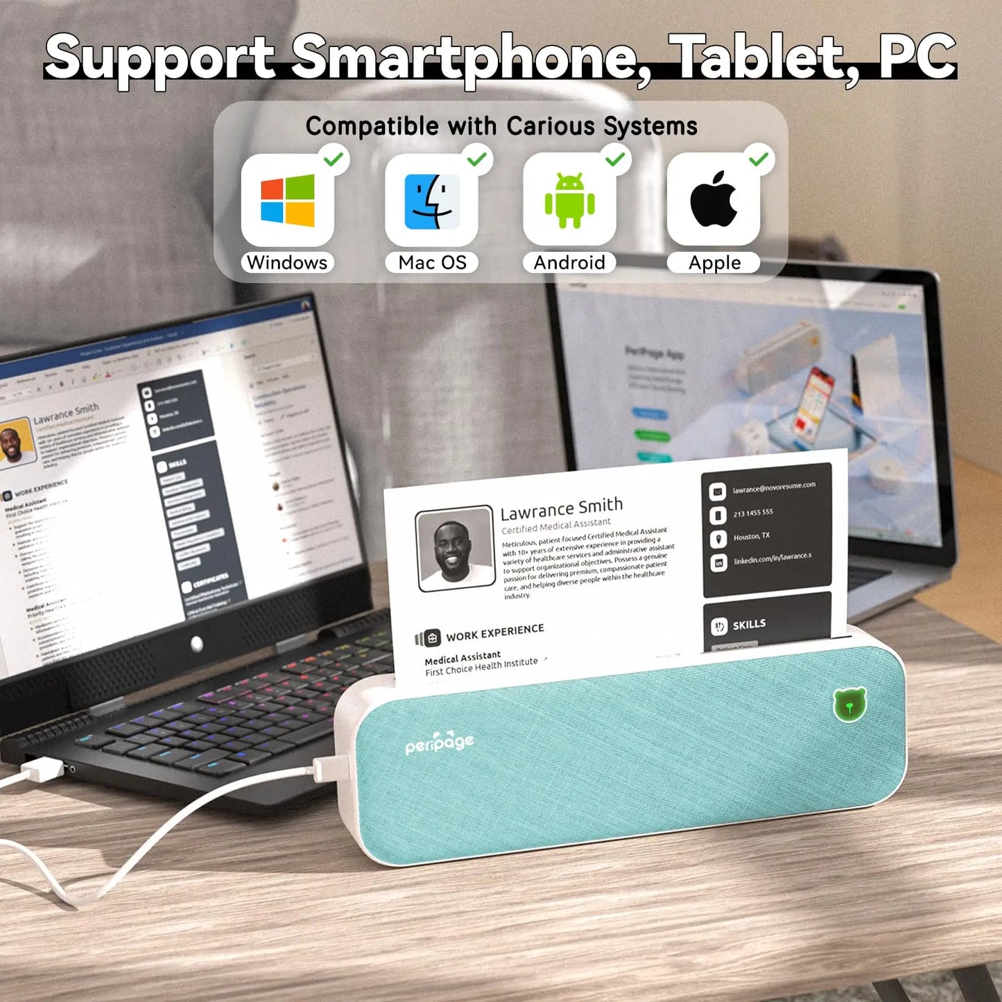 A40 203dpi 304dpi Bluetooth Thermal Printer Machine Maker A4 PDF World Offical Printing