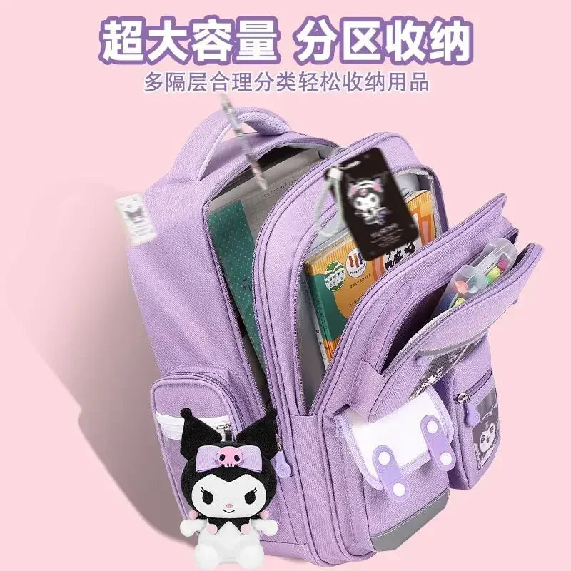 Mochila de Hello Kitty, bolso escolar para niños de dibujos animados bonitos, mochila escolar pequeña para niña de secundaria, mochila escolar reductora de carga de gran capacidad