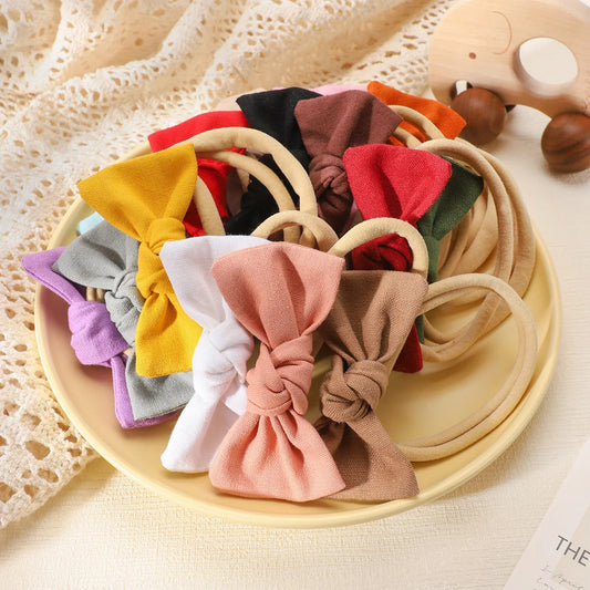 1pcs soft Baby Bows Headband For Girls Elastic Nylon Newborn Turban Hair Bands Toddle Hairband Headwear Hair Accessories