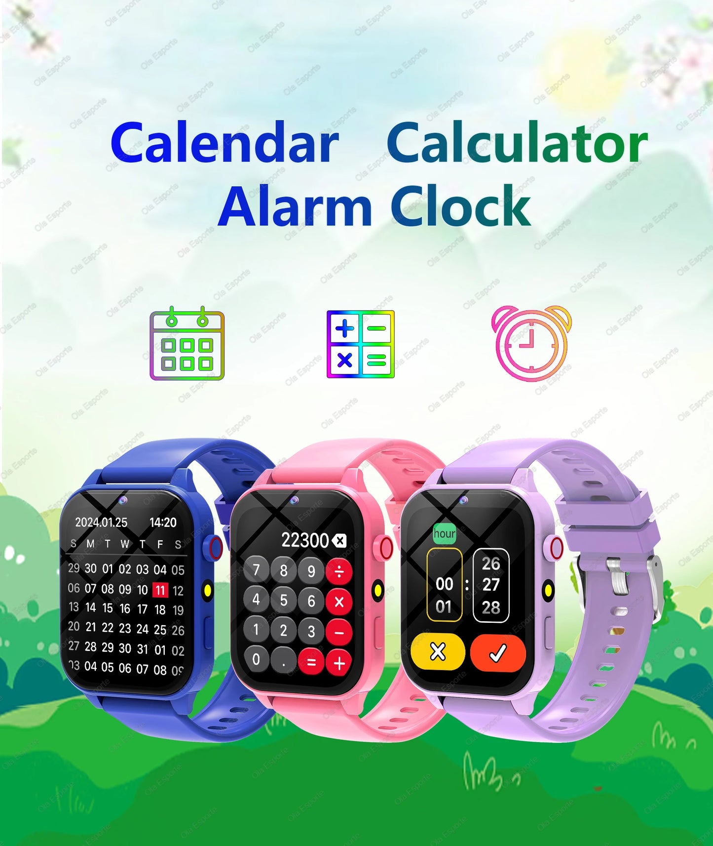 2025 New Smart Watch For Children HD Touch Screen Camera 18 Games Sleep Monitoring Alarm Clock Calculator Birthday Gift Boy Girl