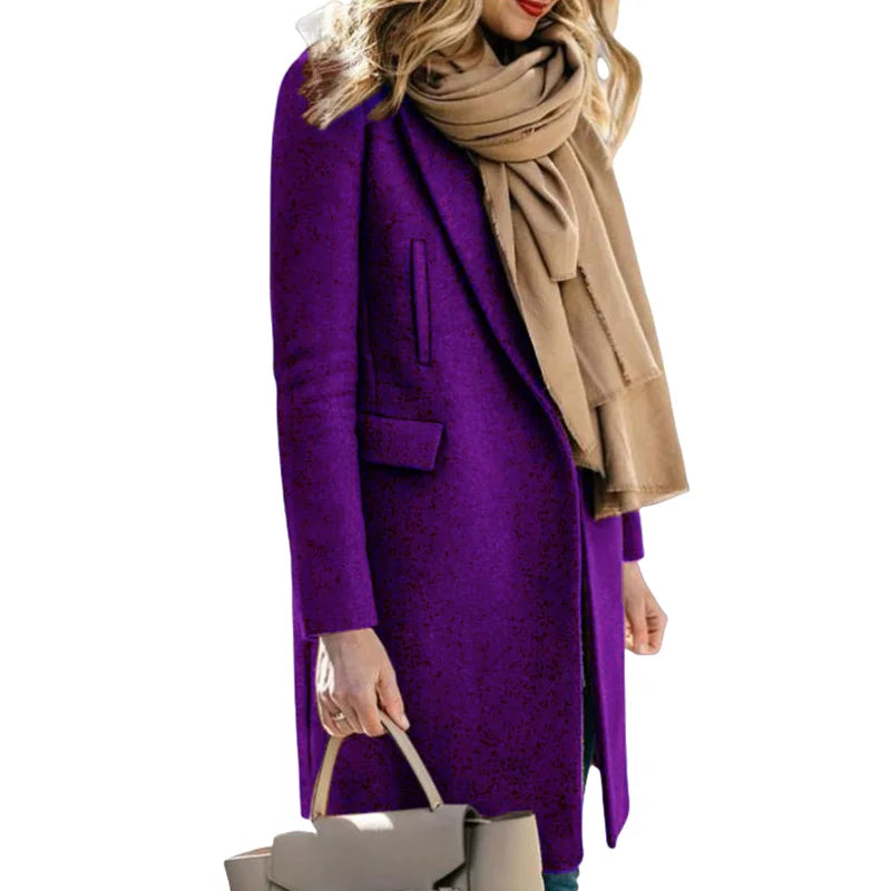 Women's Jackets Wool Blends Autumn Winter Trench Coat Flip Collar Warm Lining Coat Long Jacket Streetwear Women's Clothing M-3XL