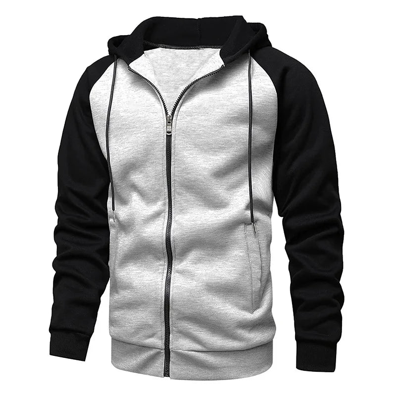 2024 Men's Jacket Fashion Spliced Autumn Jackets for Men Fleece Long Sleeve Coat Man Casual Hoodies Streetwear Men's Coats